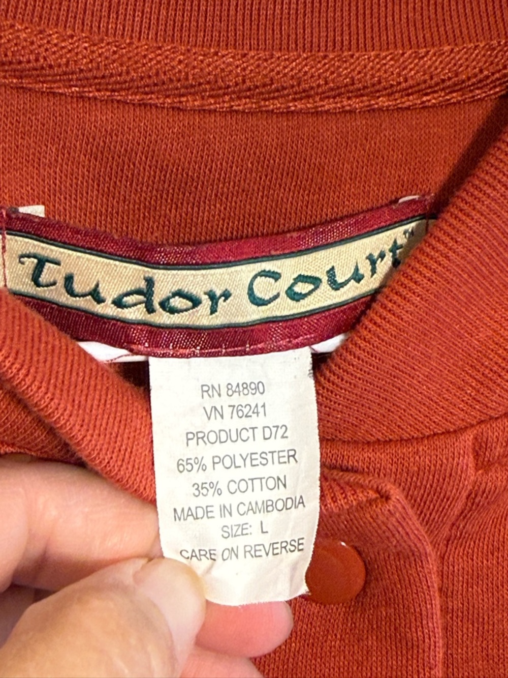 Tudor Court Rust Button Front Jacket Size L Pockets - Picture 5 of 11